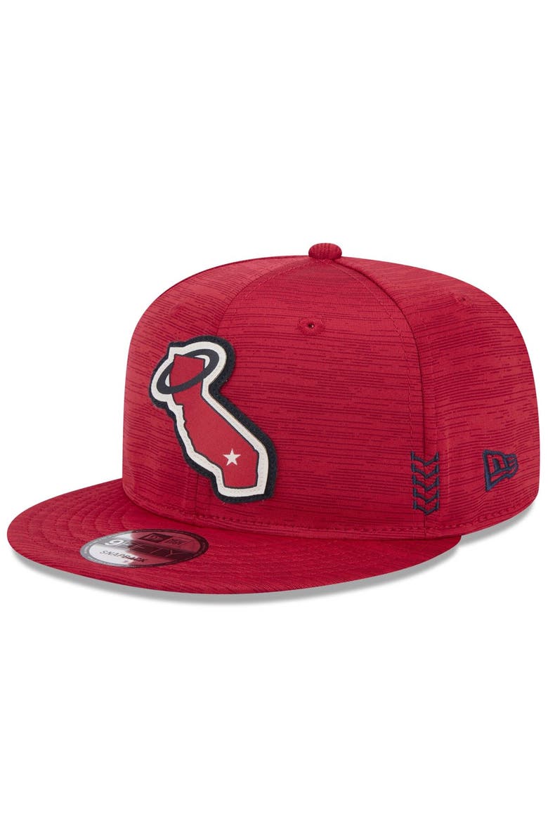 New Era Men's New Era Red Los Angeles Angels 2024 Clubhouse 9FIFTY Snapback Hat, Main, color,