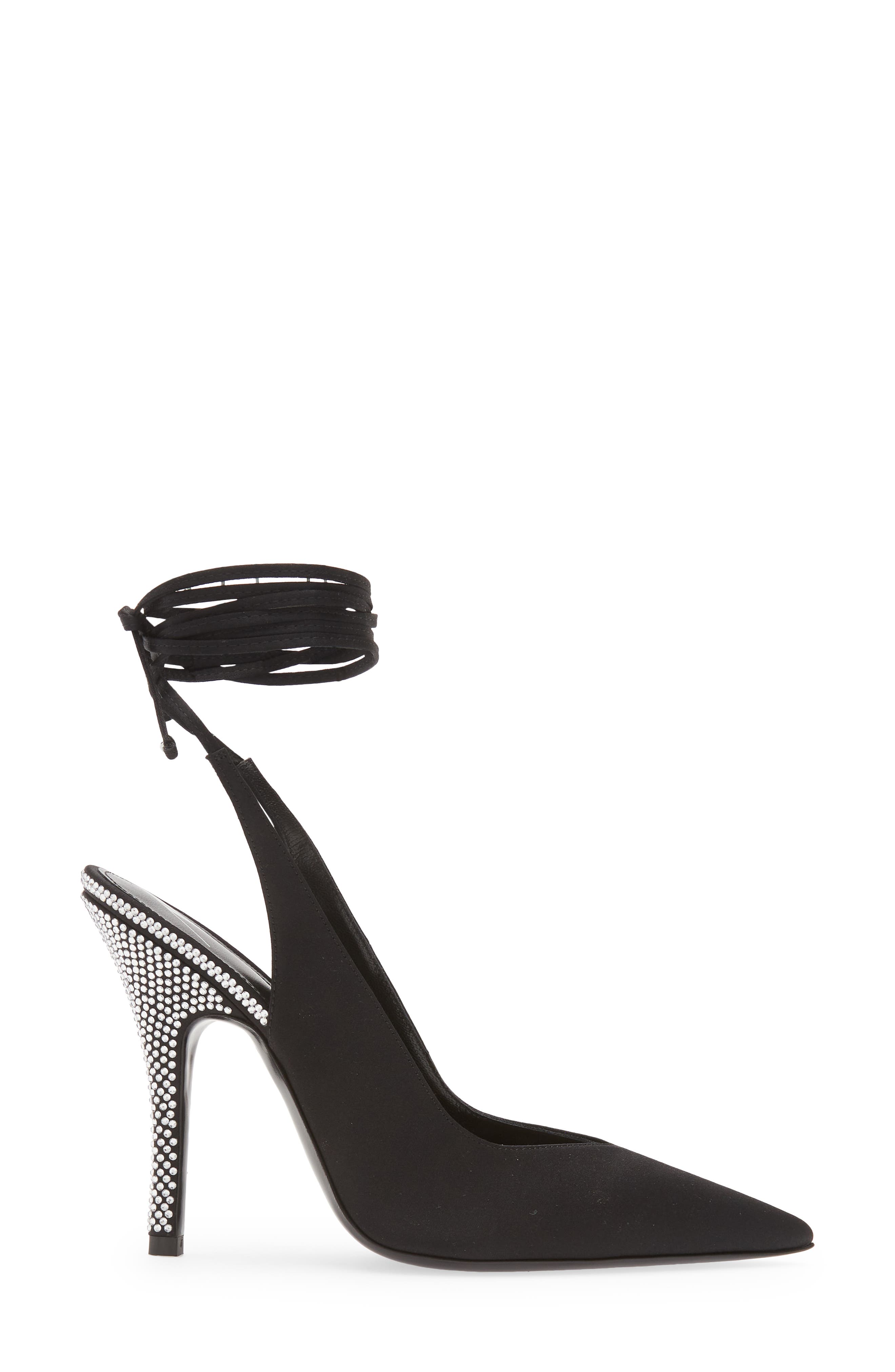 The Attico Ankle Tie Pointed Toe Slingback Pump, Alternate, color, 