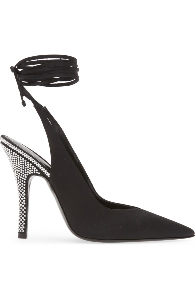 The Attico Ankle Tie Pointed Toe Slingback Pump, Alternate, color,