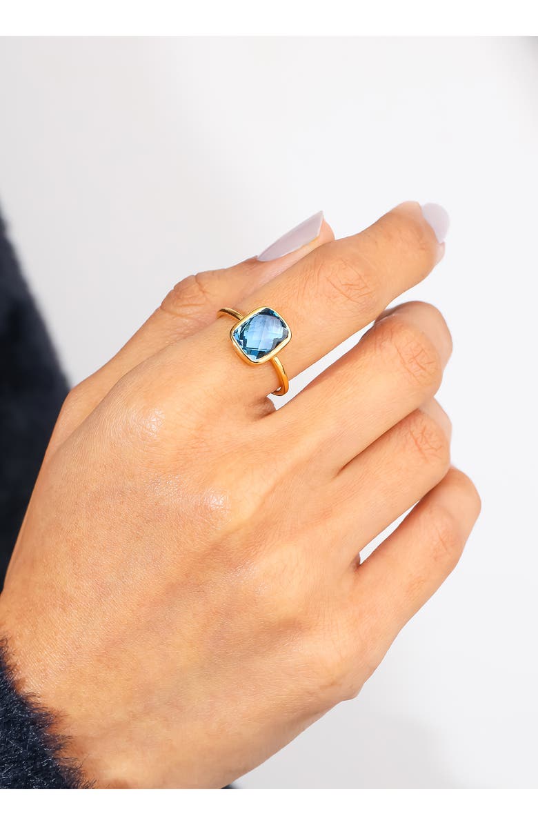 YS GEMS Bezel Set London Blue Topaz Ring, Alternate, color, Blue