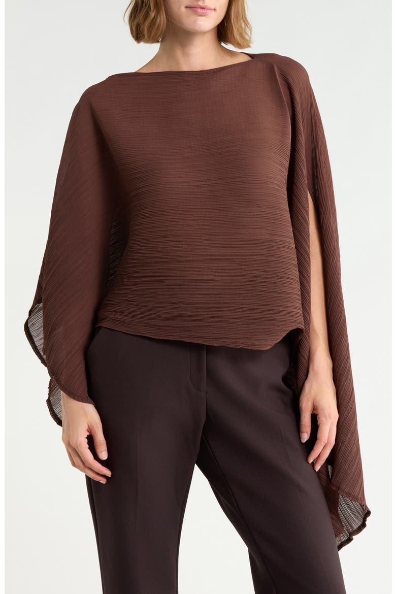 Off-the-Shouldered Asymmetric Poncho Top, Main, color, BROWN