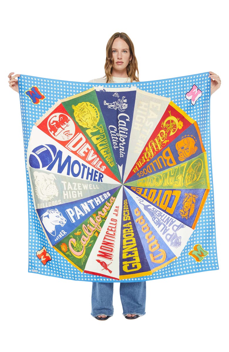 MOTHER The Scarf It Up Silk Scarf, Main, color, Team Spirit