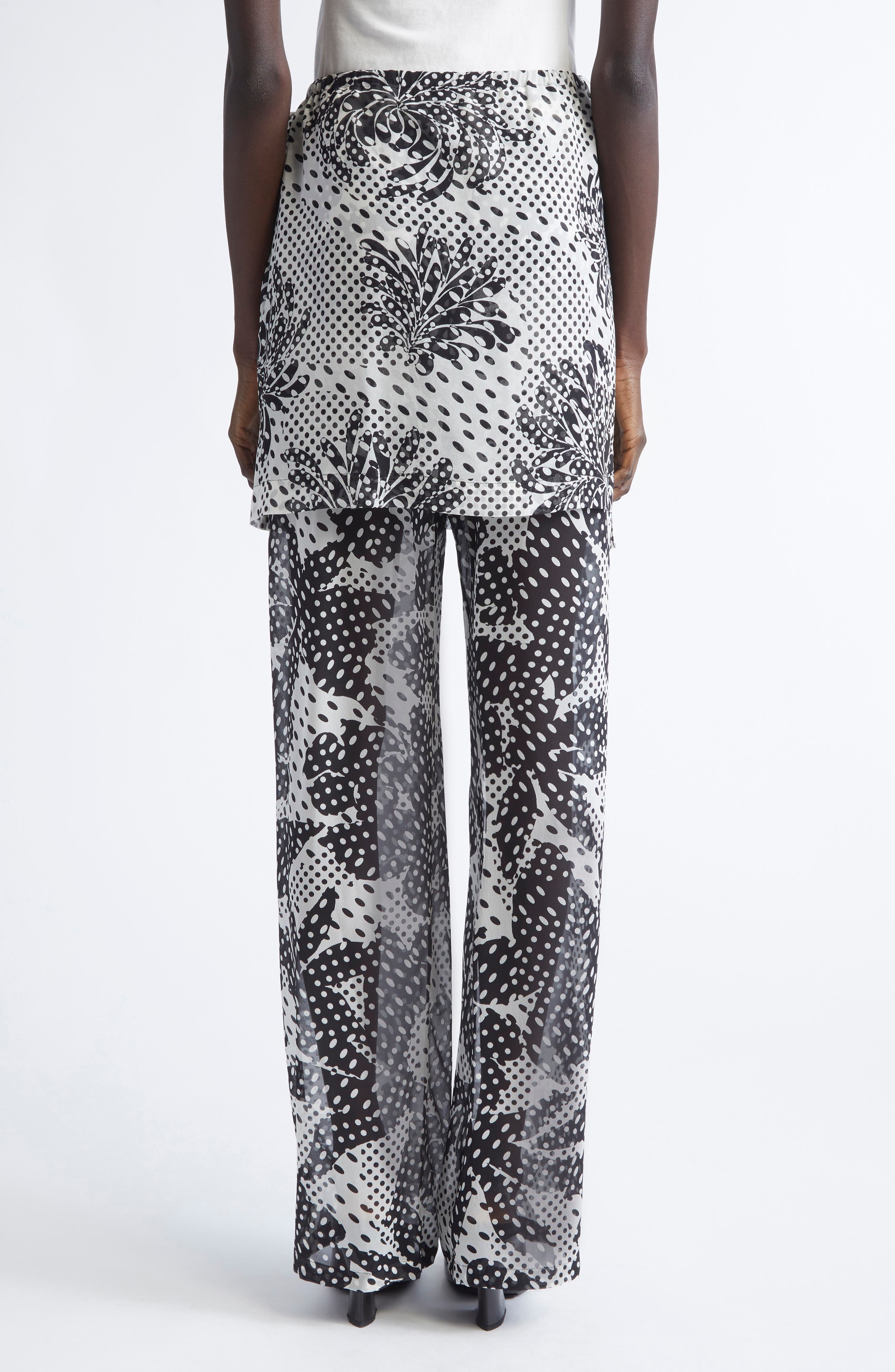 Pritty Polka Dot Silk Skirt Pants - image 2