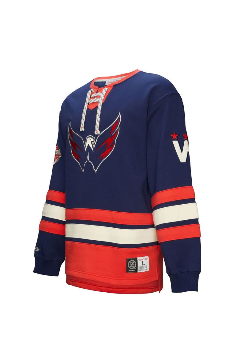 Men's Navy Washington Capitals Heritage Lace-Up Pullover Sweatshirt, Alternate, color, Navy