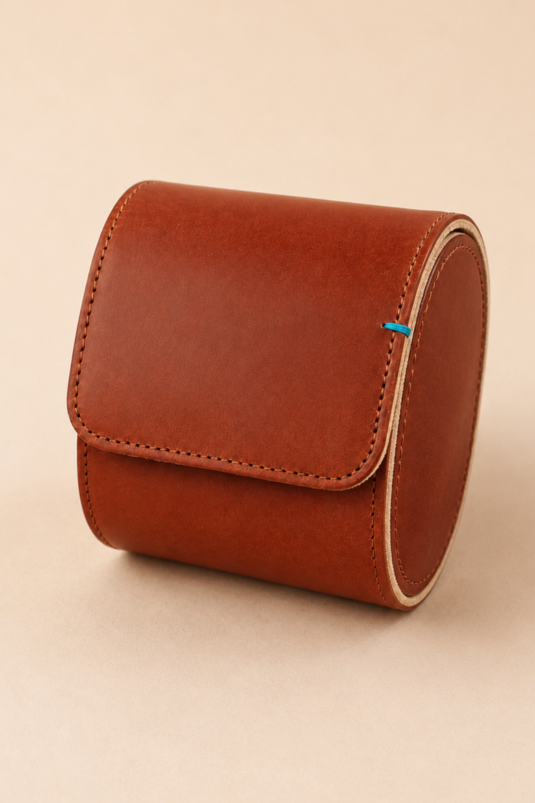 The Toscano Italian Leather Watch Case, Main, color, Tuscan Tan