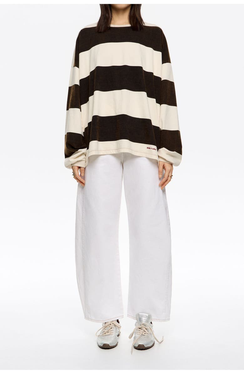 Bimba y Lola Buckled Denim Jeans, Main, color, Off White