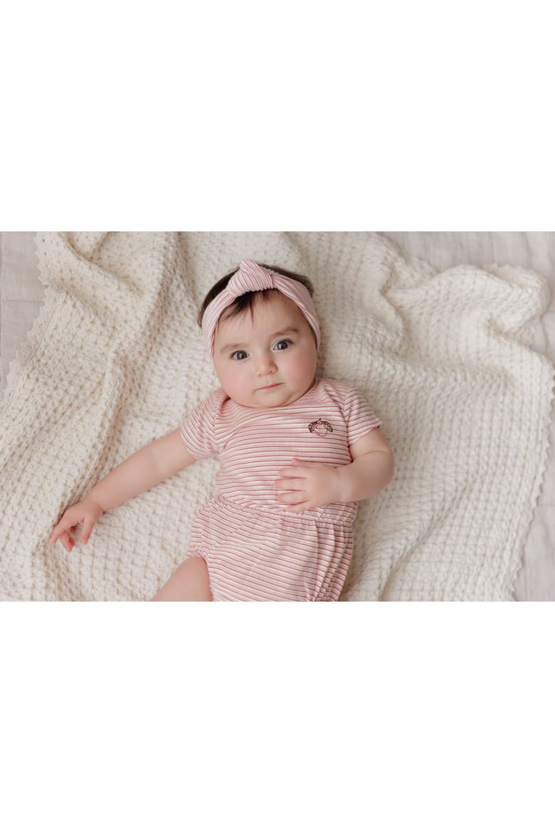 Metallic Stripe Collection - Girl Romper, Alternate, color, Pink