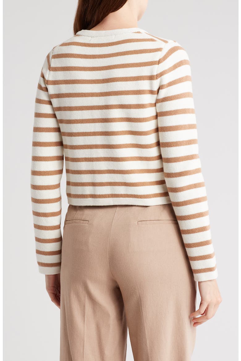 Stripe Crop Jacket, Alternate, color, IVORY/ TOAST