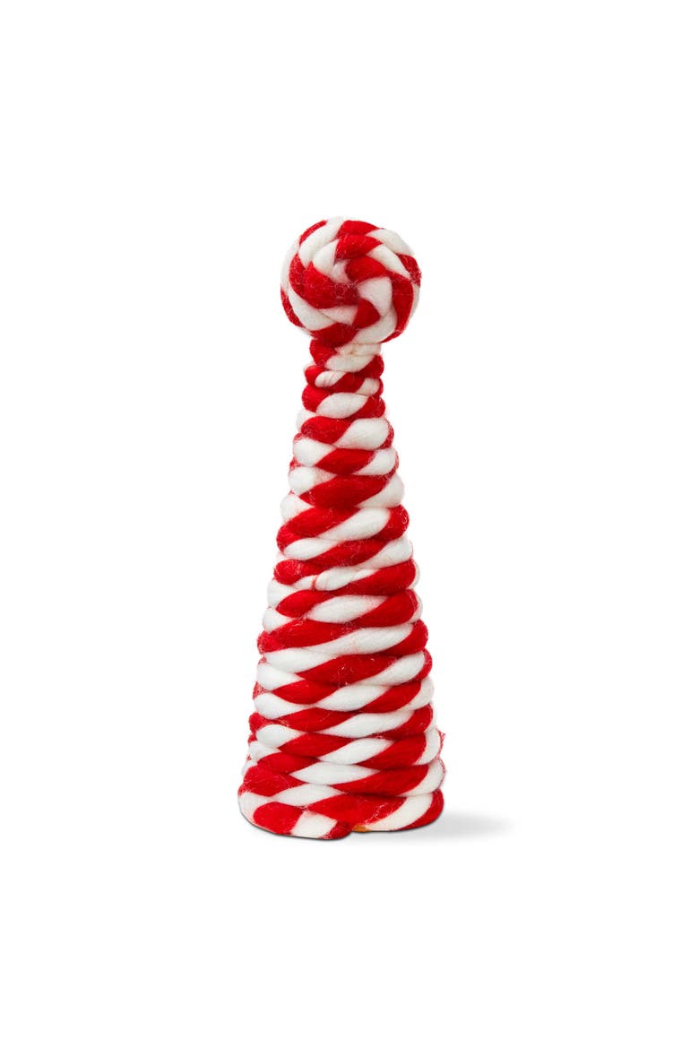 Small Peppermint Tree Decor Holiday Sculpture for Christmas, Main, color, Red