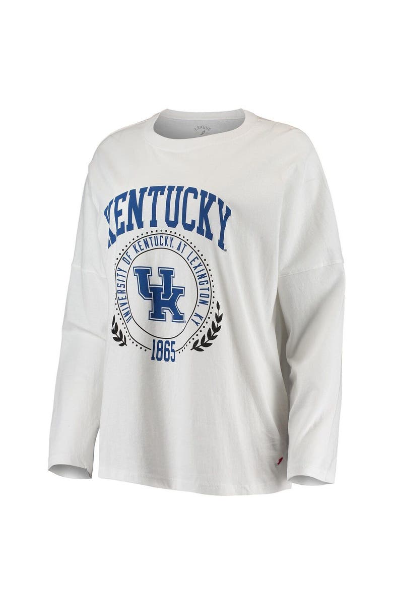 LEAGUE COLLEGIATE WEAR Women's League Collegiate Wear White Kentucky Wildcats Clothesline Oversized Long Sleeve T-Shirt, Alternate, color,