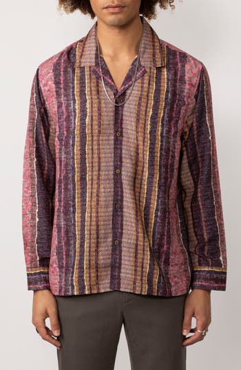 Raga Man Ansh Herringbone Stripe Button-up Shirt
