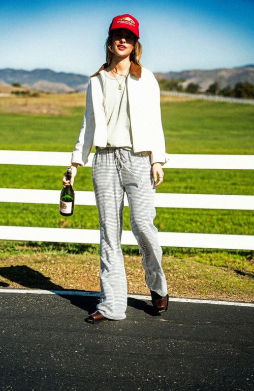 Brixton Hudson Lounge Pants In Azure Blue Gingham