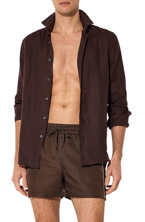 Breeze Piped Nylon Swim Trunks