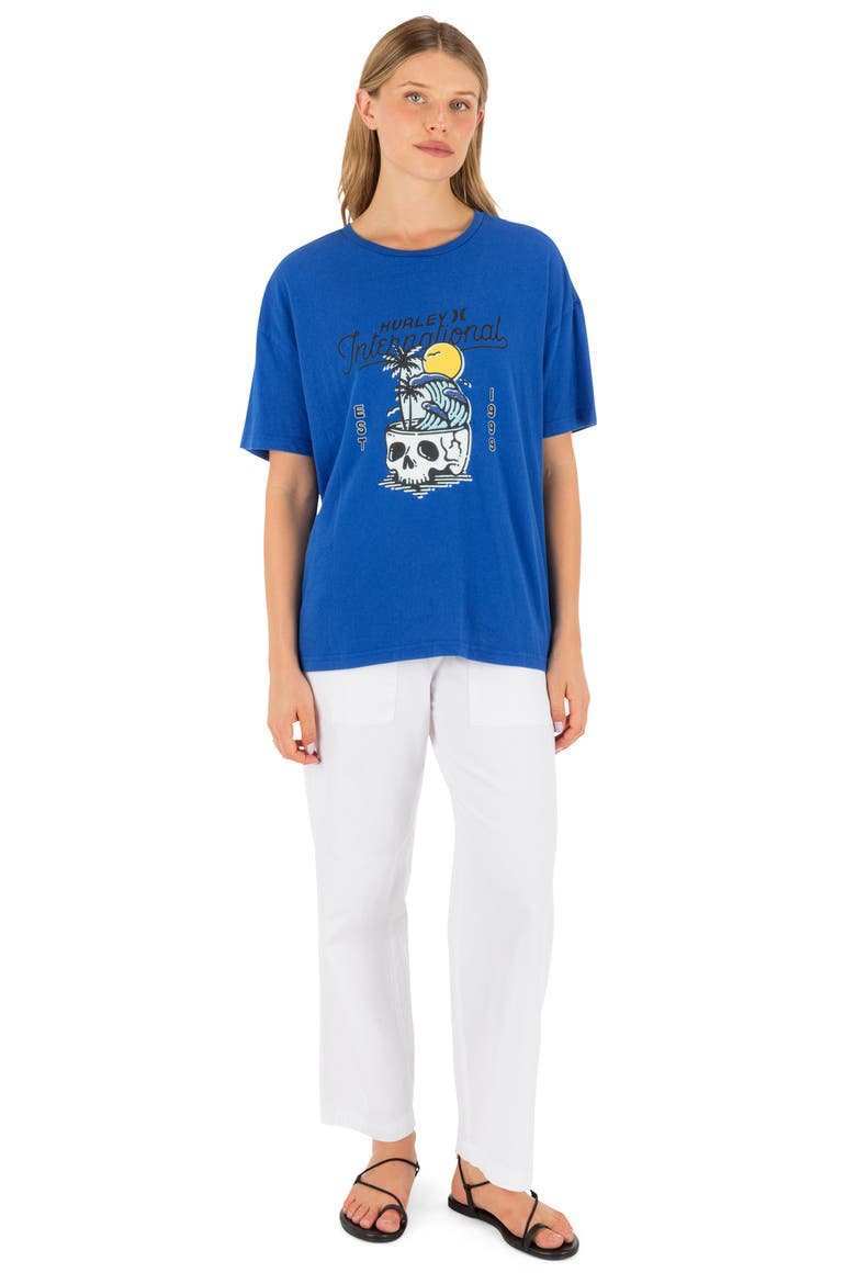 Skulltide Crewneck Cotton Boyfriend T-Shirt, Alternate, color, HYDRO