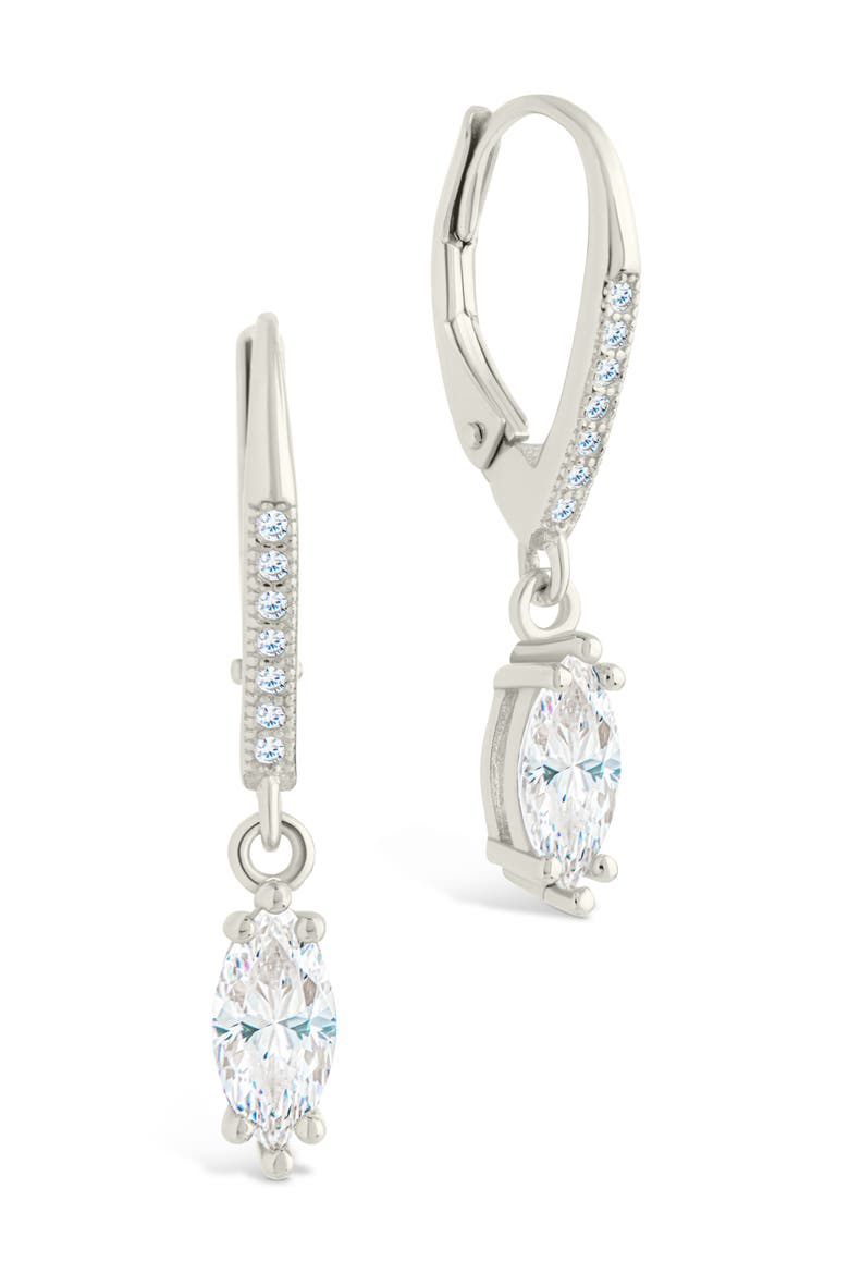 Allegra Cubic Zirconia Drop Earrings, Main, color, SILVER
