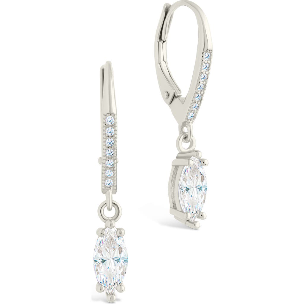 Sterling Forever Allegra Cubic Zirconia Drop Earrings In Silver