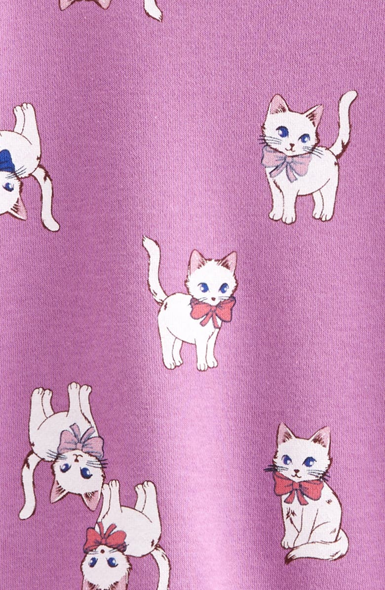 Tucker + Tate Kids' Bubble Sleeve Sweatshirt, Alternate, color, Purple Iris Bow Kittens