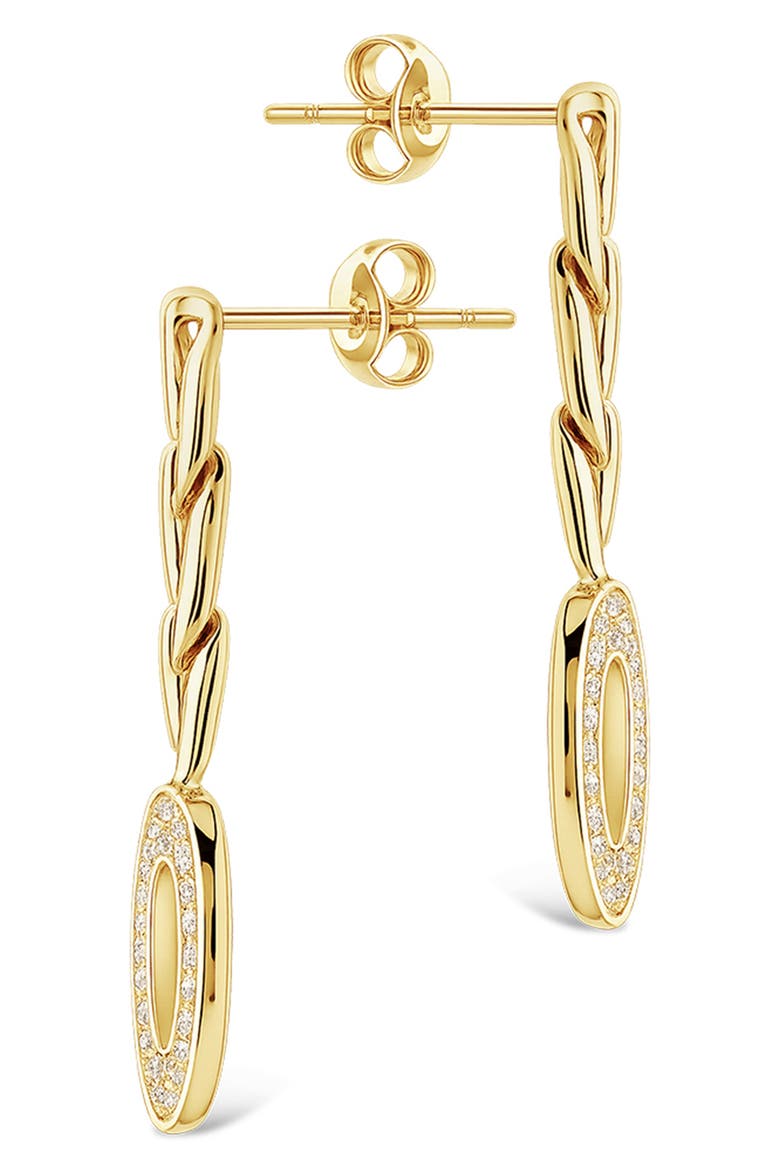 Sunburst Cubic Zirconia Chain Drop Earrings, Alternate, color, GOLD