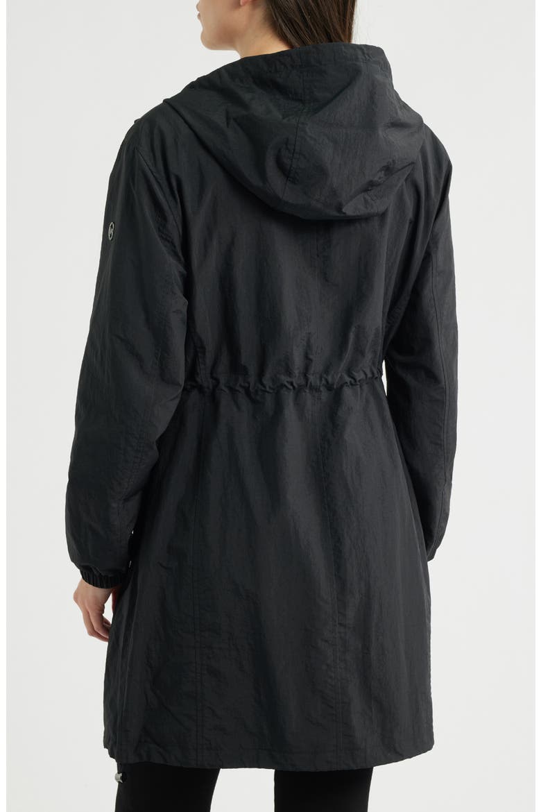 Hooded Zip Front Nylon Jacket, Alternate, color, BLACK