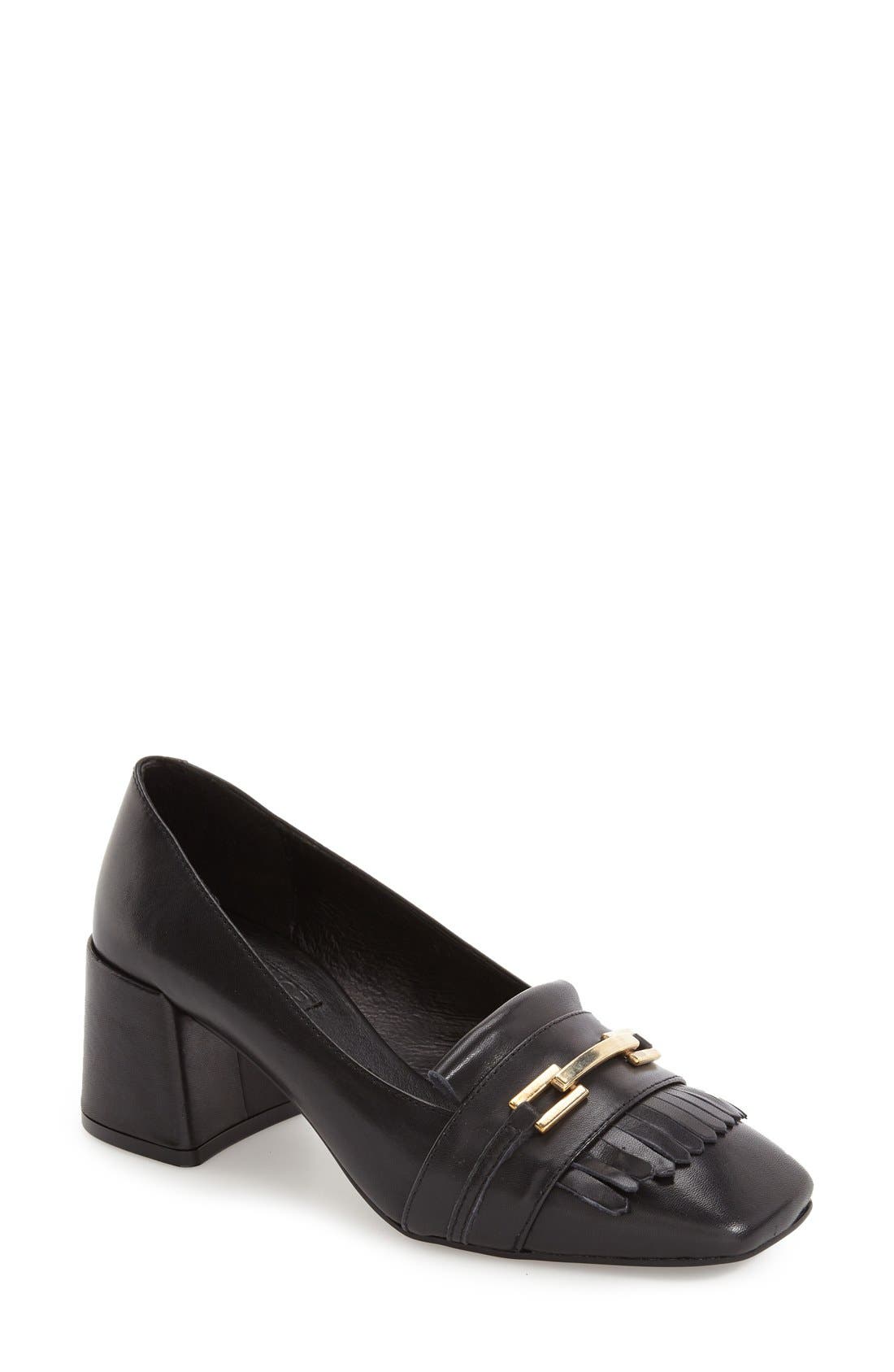 Topshop 'Justify' Block Heel Loafer Pump, Main, color, 