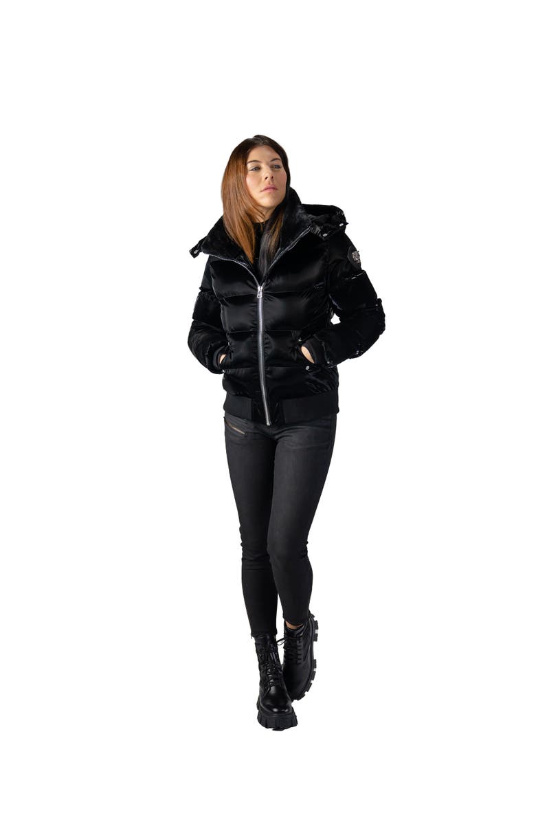 Woodpecker Women's Woody Bomber Quilted Coat, Alternate, color, All Wet Black
