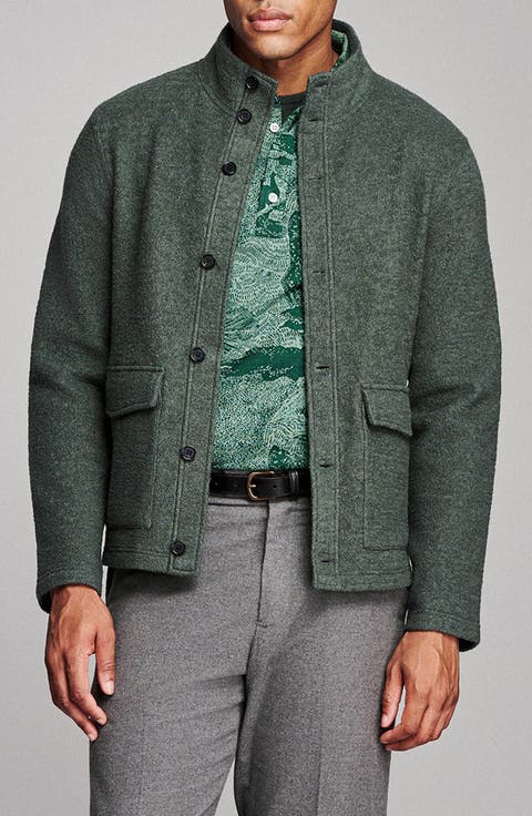 Garrett Stand Collar Wool & Cotton Jacket