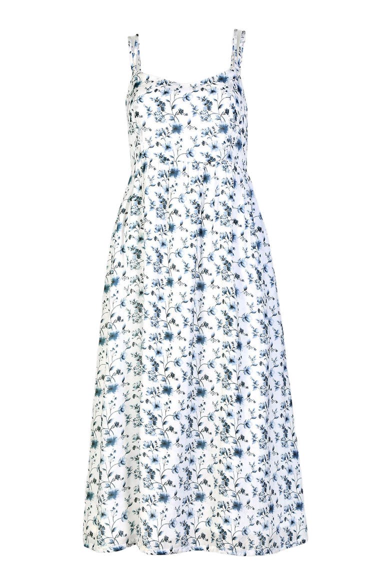 Strappy Gathered Midi Dress, Alternate, color, Wisteria Whimsy