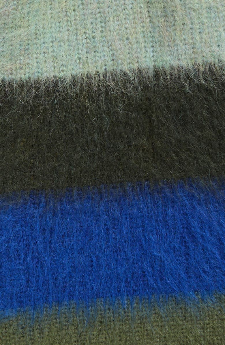 Waste Yarn Project Ulf Brushed Stripe One of a Kind Scarf, Alternate, color, Blue/ Green