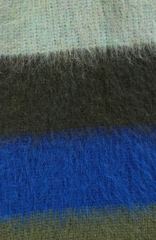 Waste Yarn Project Ulf Brushed Stripe One Of A Kind Scarf In Brown