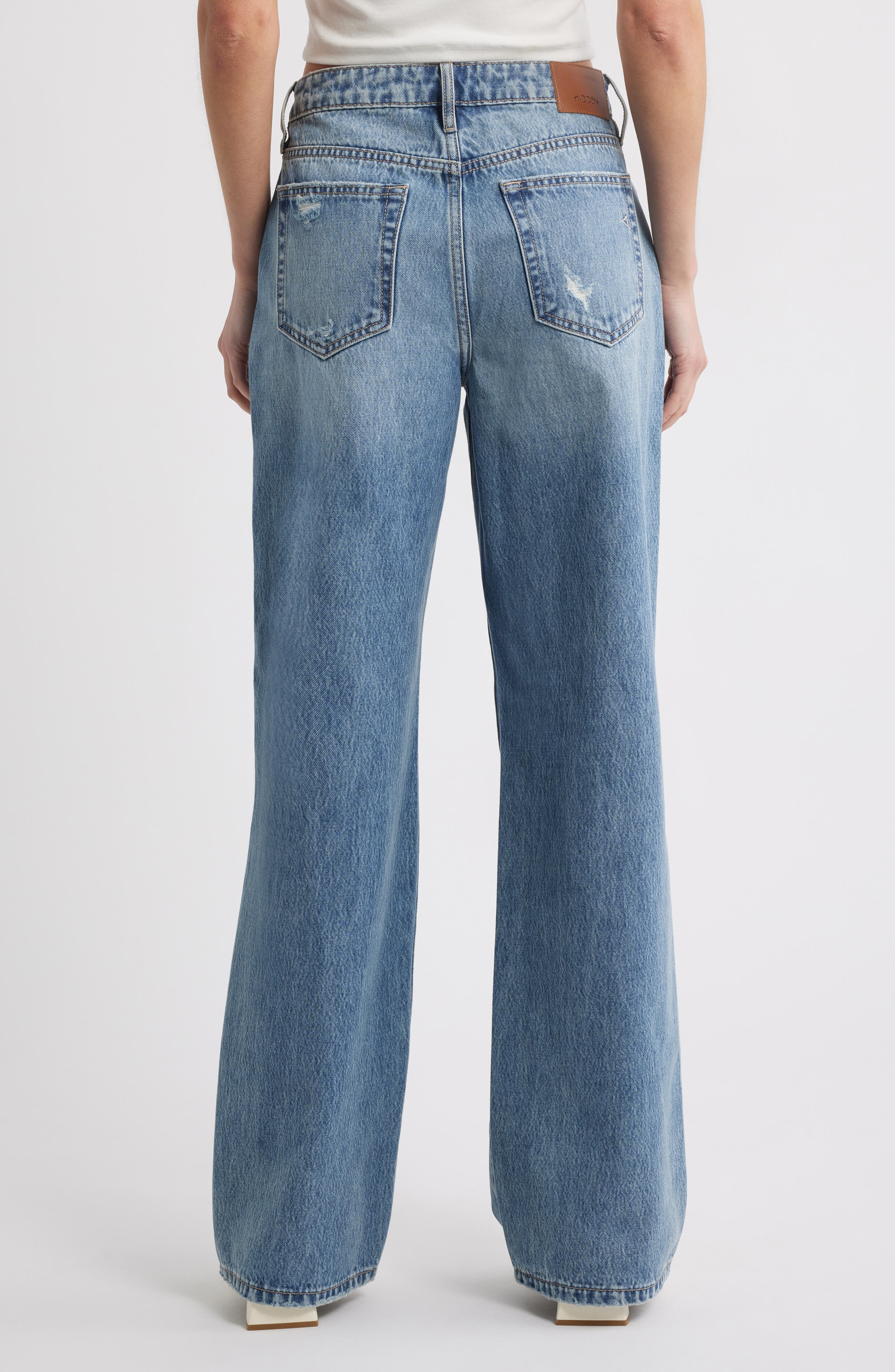 Distressed Wide Leg Dad Jeans - image 2
