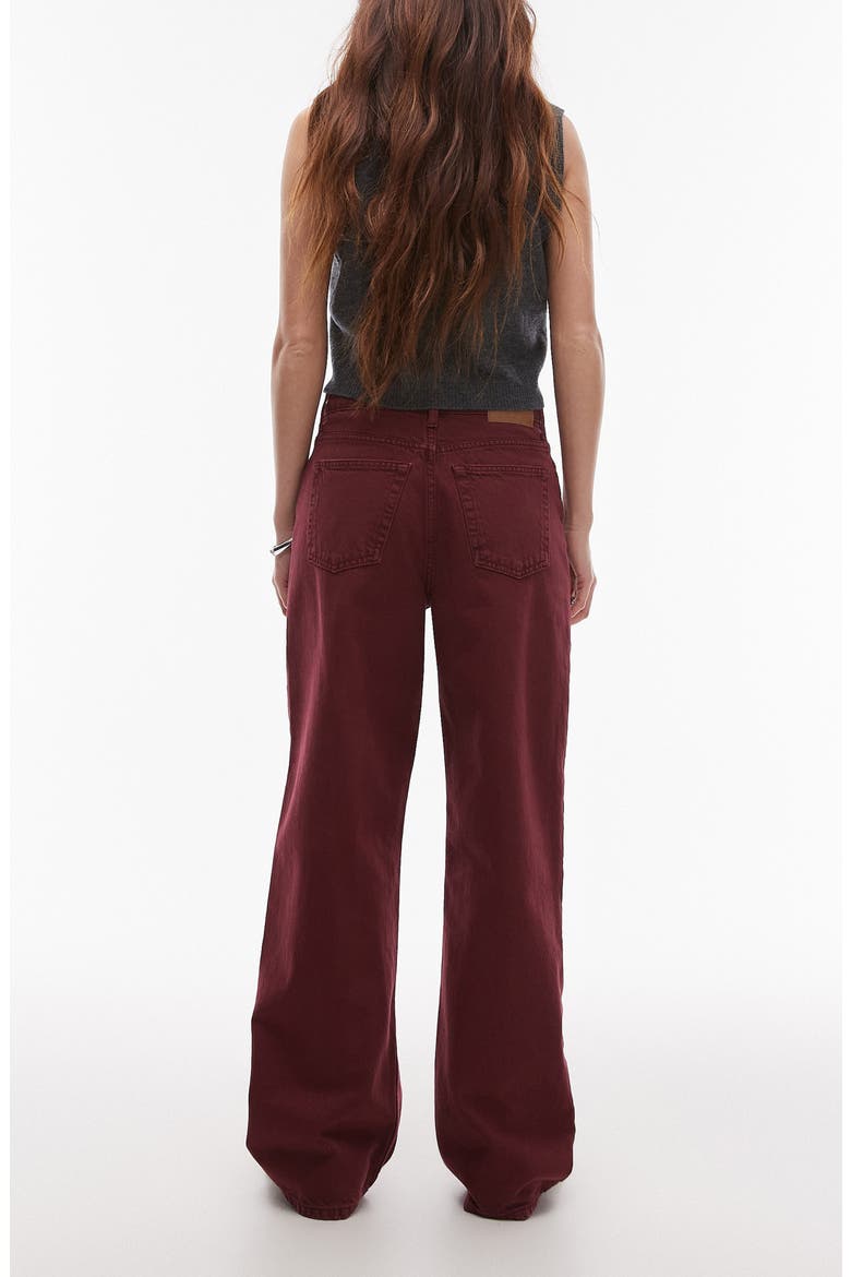 Wide Leg Column Jeans, Alternate, color, BURGUNDY