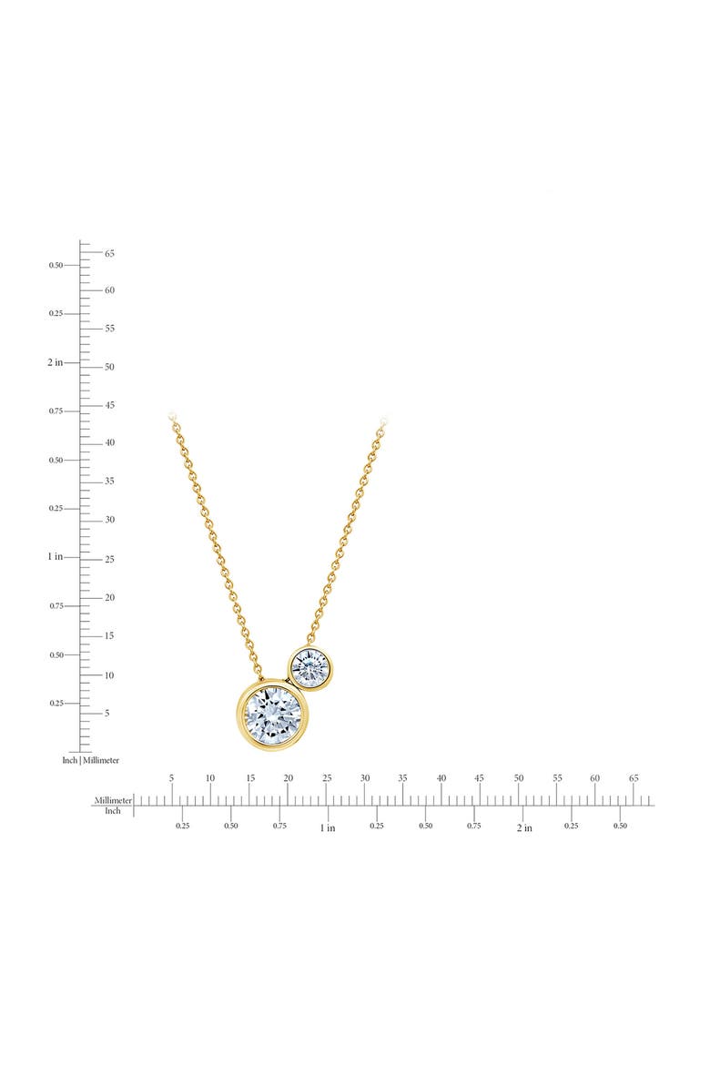 Brilliant 2-Stone Pendant Necklace, Alternate, color, 18KYG/ CLEAR STONE
