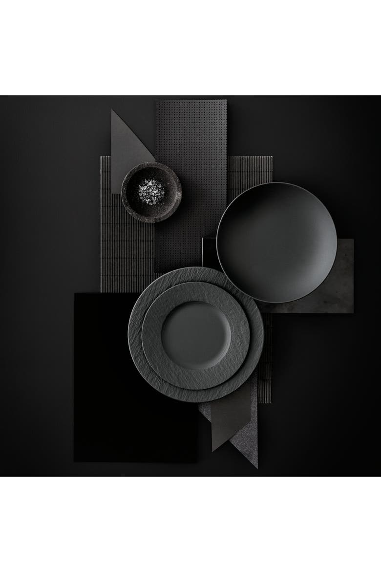Manufacture Rock Dinner Plate, Alternate, color, black