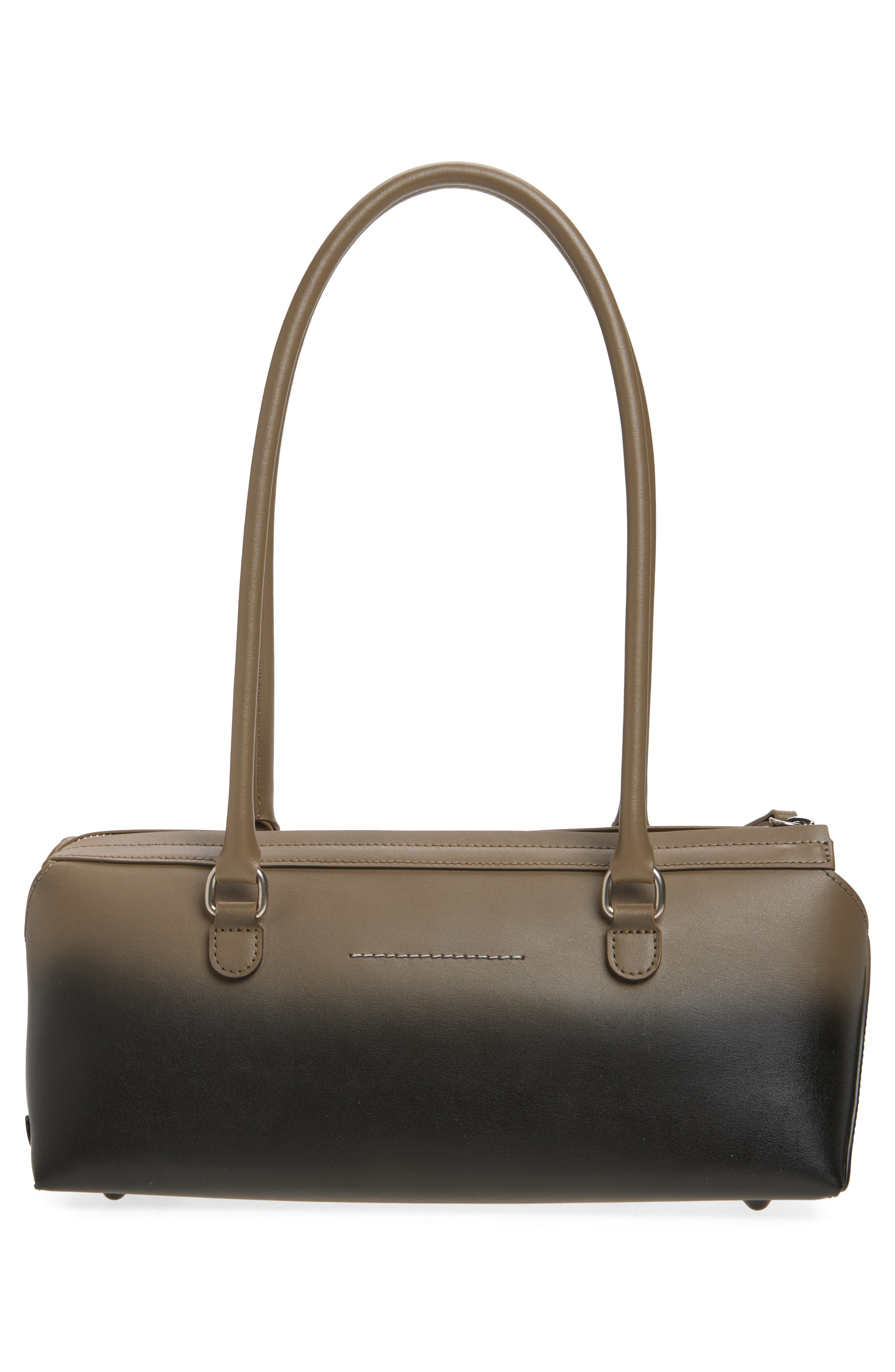 New Bauletto J Medium Leather Shoulder Bag, Alternate, color, EARTH AND SPRUZZATURA NERA