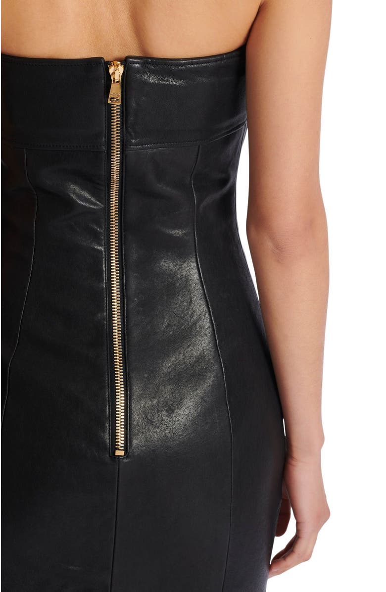 Balmain Bustier dress with belt detail, Alternate, color, Black
