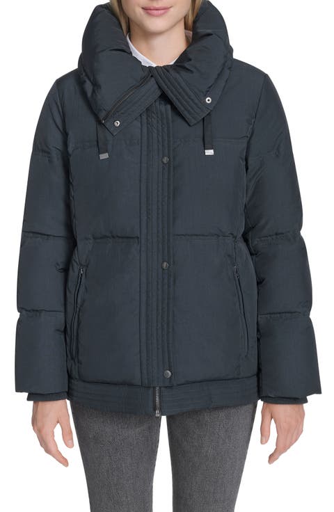 Stand Collar Nylon Twill Insulated Jacket