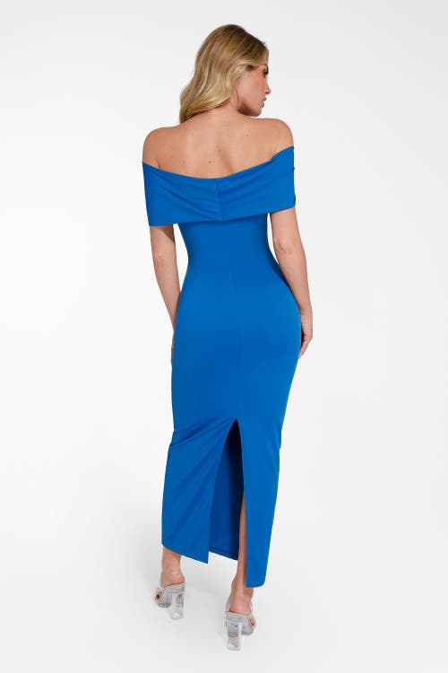 POPILUSH POPILUSH SHAPEWEAR OFF THE SHOULDER SLIM COLUMN MAXI DRESS
