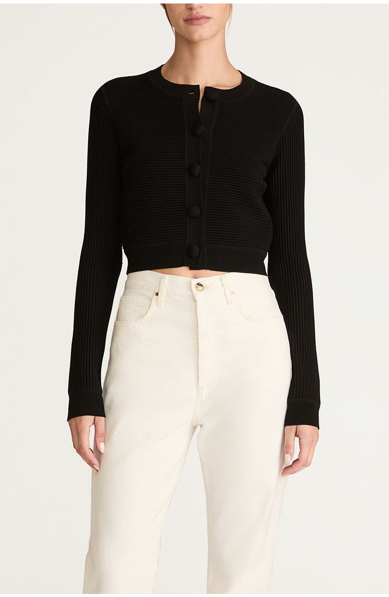 Rebecca Taylor Ottoman Cardigan, Alternate, color, Black