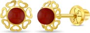 In Season Jewelry 14k Embraced Heart Girl Earrings