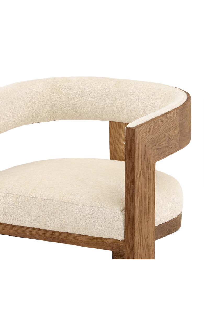 Dovetail Furniture Nolan Chenille Upholstered Dining Chair with Ash Wood Frame, Alternate, color, Cream