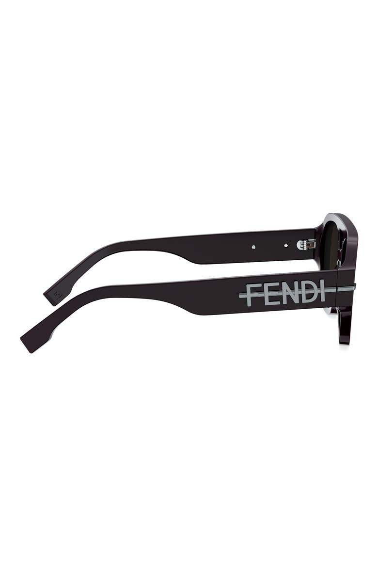 'Fendigraphy 55mm Geometric Sunglasses, Alternate, color, SHINY BORDEAUX / BROWN