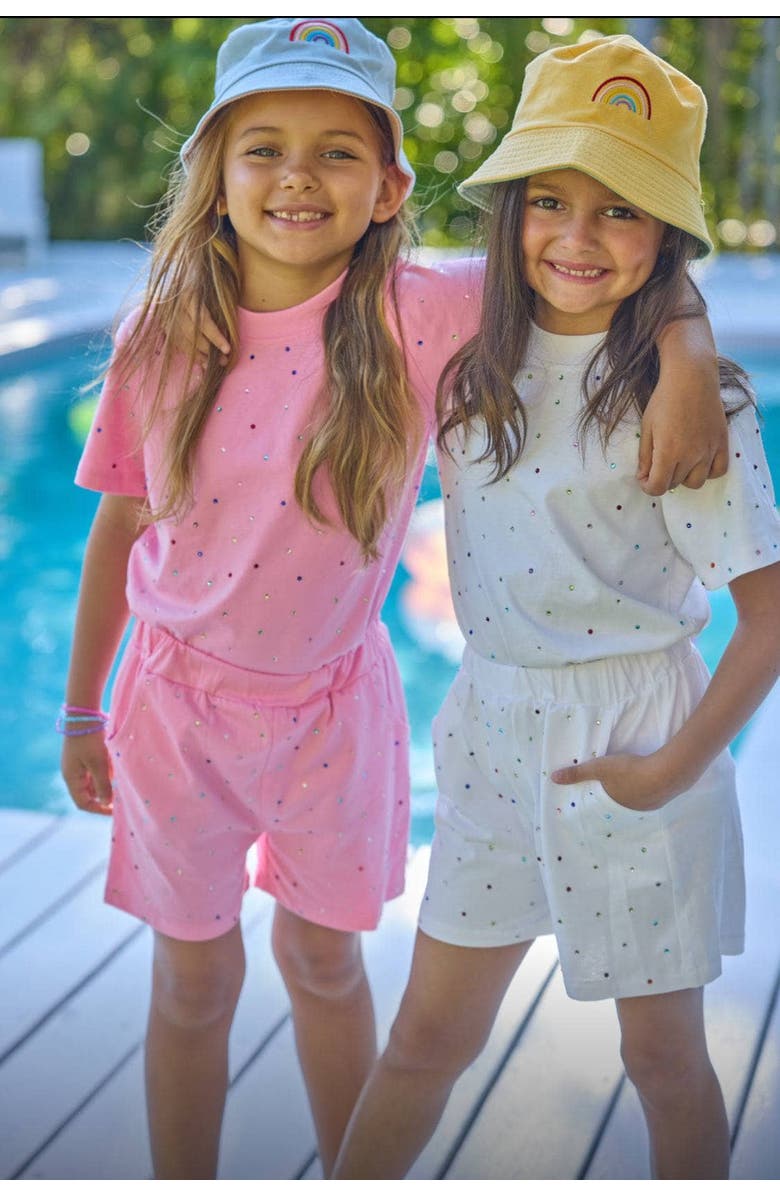 Lola + The Boys Rainbow Gem Short Set, Alternate, color, White