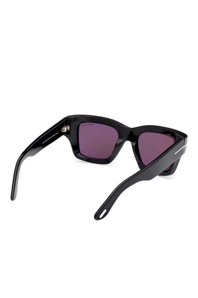 Ilias 50mm Square Sunglasses, Alternate, color, SHINY BLACK / SMOKE