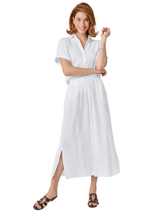 Cotton Gauze A-Line Midi Skirt (Plus)