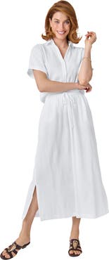 Jessica London Cotton Gauze A-Line Midi Skirt