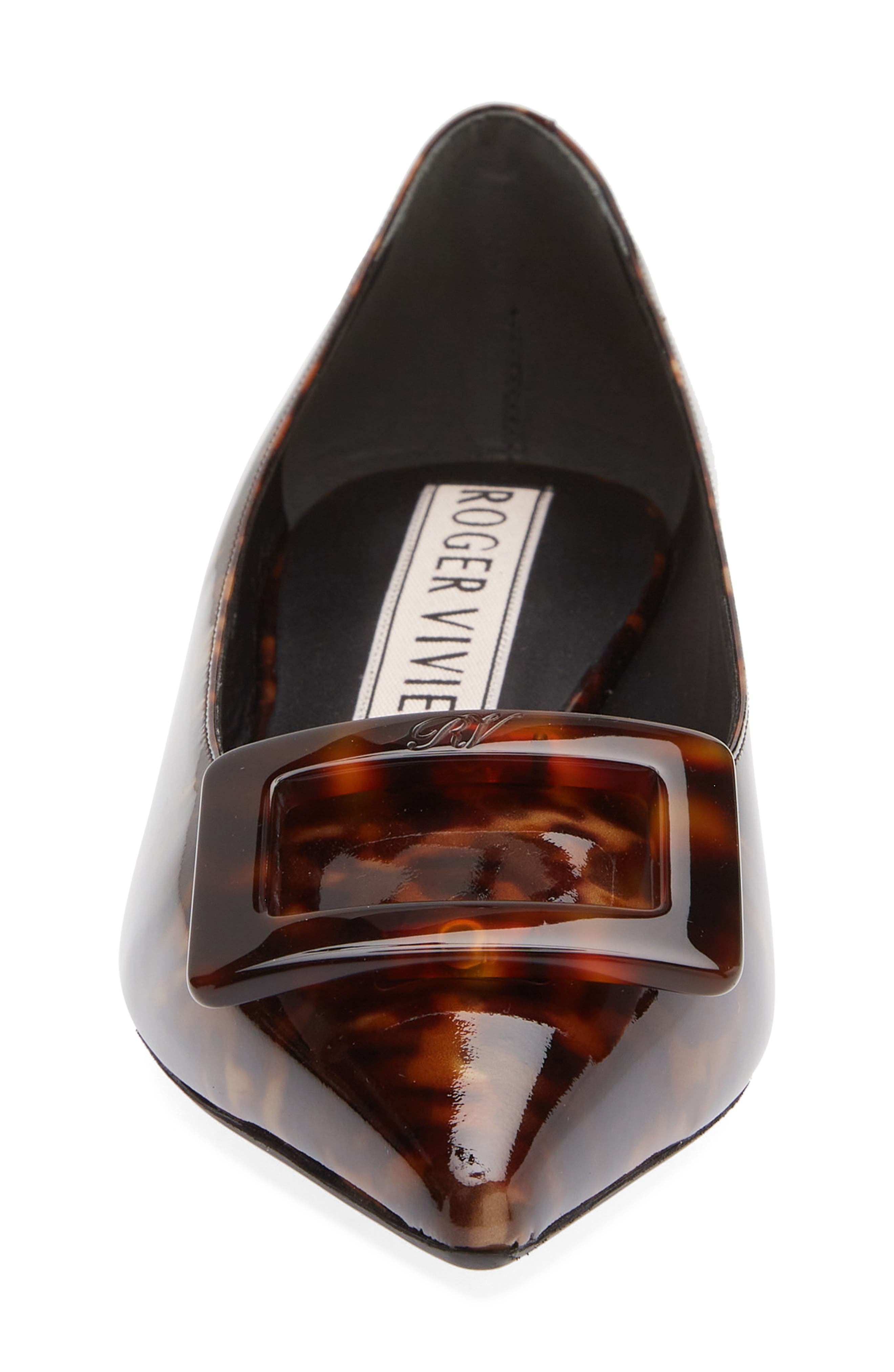 Gommettine Patent Leather Pointed Toe Ballerina Flat, Alternate, color, MARRONE AFRICA