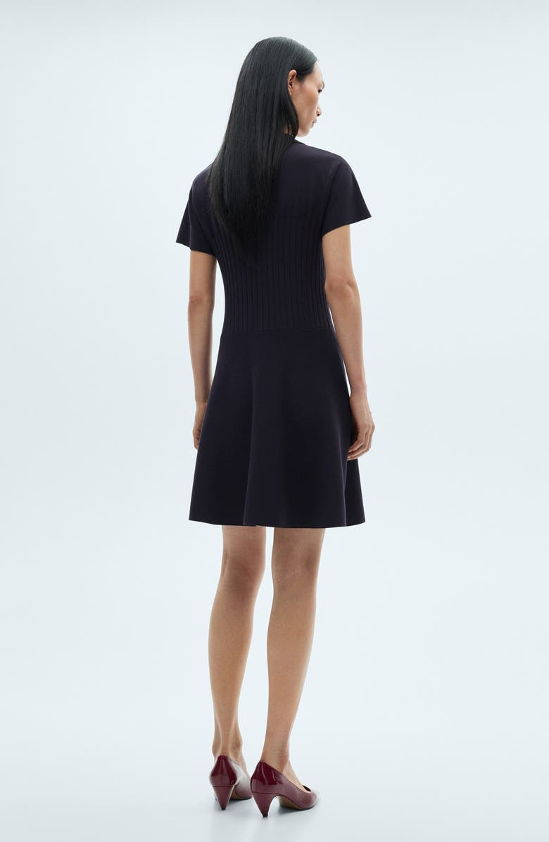 MANGO Fit & Flare Sweater Shirtdress, Alternate, color, Navy
