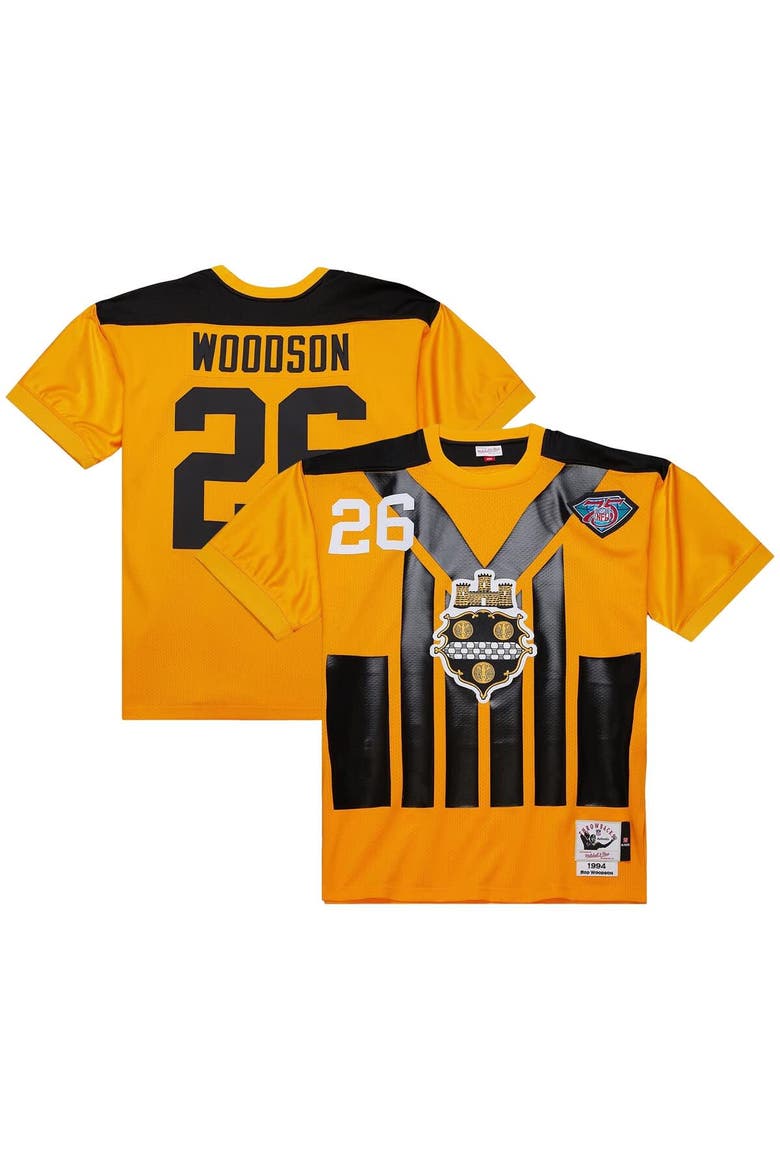 Men's Mitchell & Ness Rod Woodson Gold Pittsburgh Steelers 1994 Authentic Throwback Retired Player Jersey, Main, color, Gold