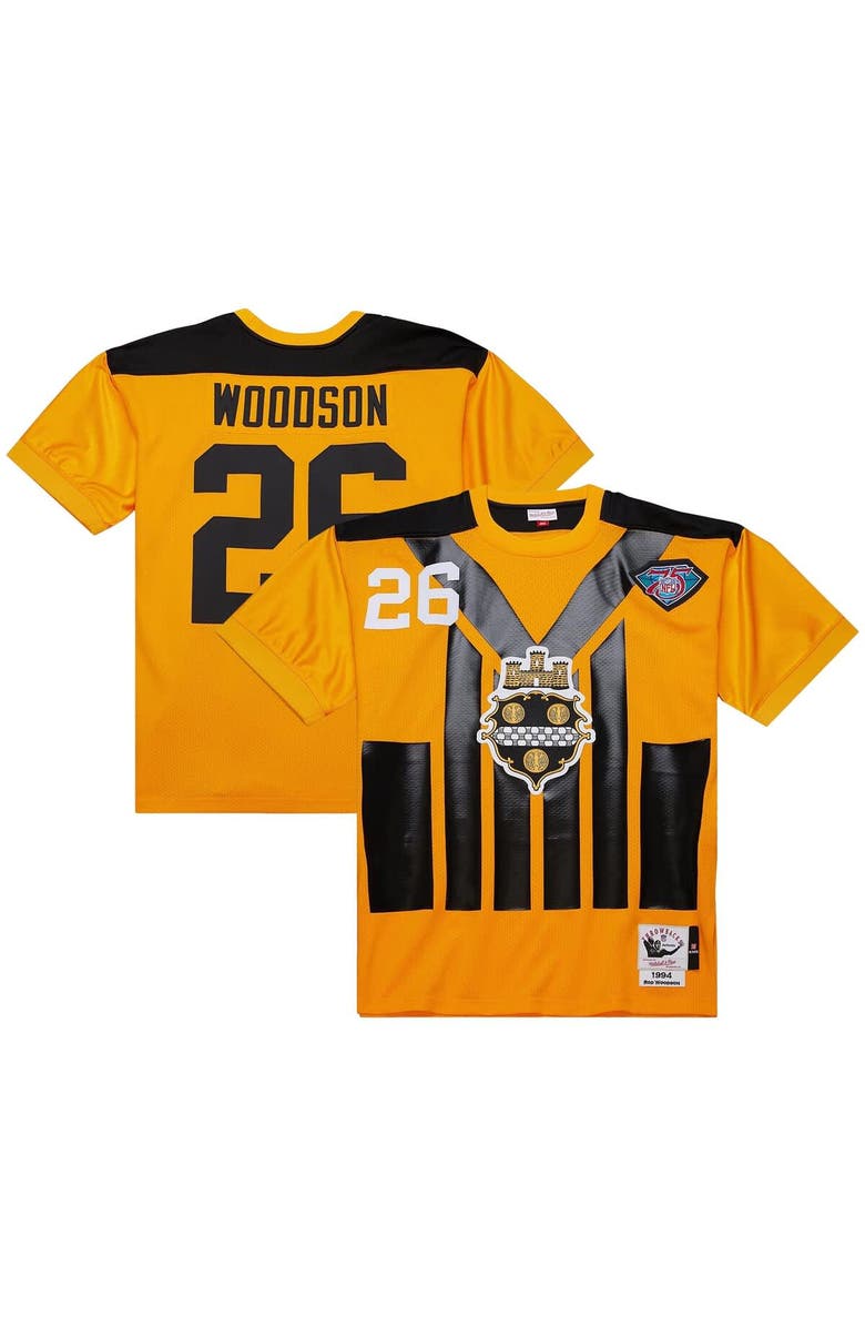 Mitchell & Ness Men's Mitchell & Ness Rod Woodson Gold Pittsburgh Steelers 1994 Authentic Throwback Retired Player Jersey, Main, color, Gold