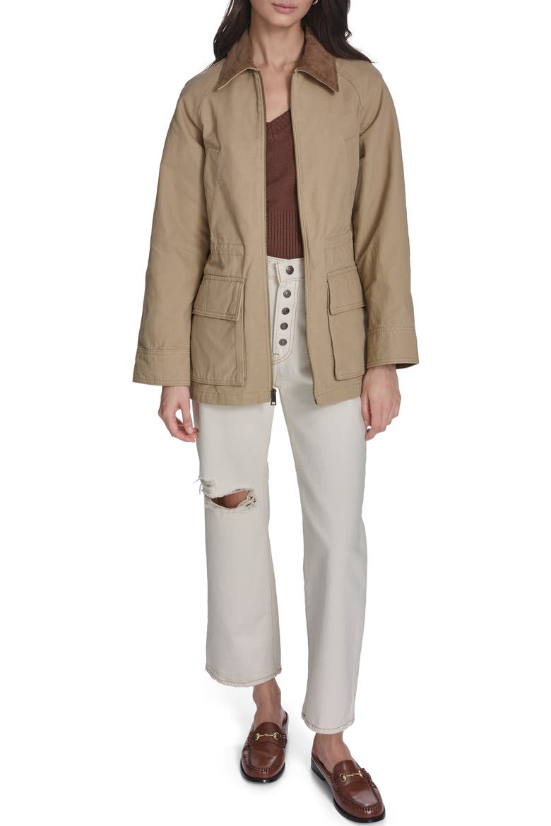 Cinched Barn Jacket, Alternate, color, TAN
